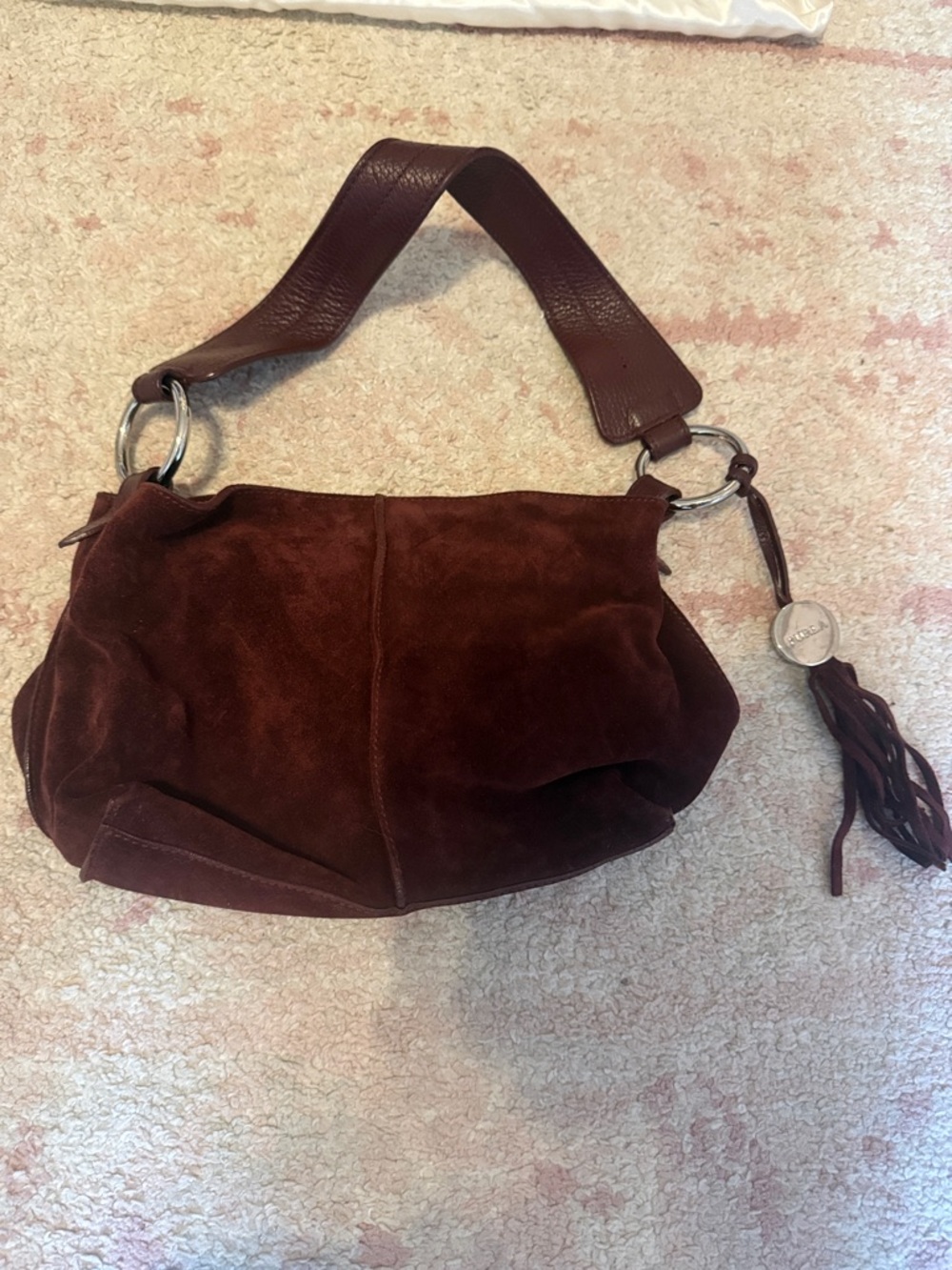 Furla Women's Suede Shoulder Bag in Deep purple